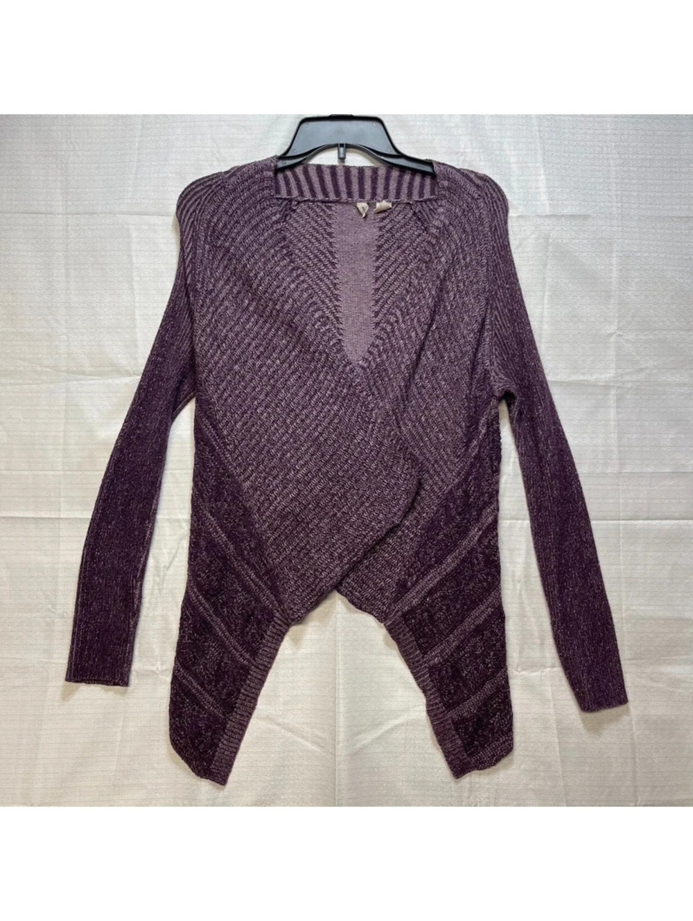 Anthropologie Moth Cashmere Blend Open Front Cardigan Purple Knit Small